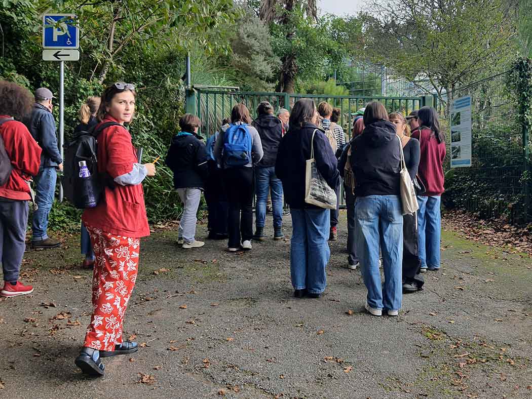 Les étudiants de l'UBO et de l'EESAB visitent les serres du Conservatoire botanique national de Brest, en vue de la venue de Gilles Clément. 17 octobre 2024.